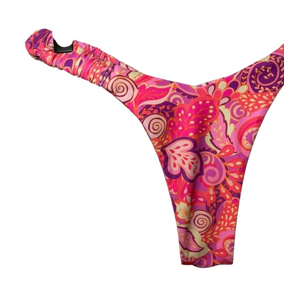 Kulani Kinis Pink and Purple Patterned Bikini Bottom - Picture 2 of 4